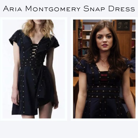 Black & Blue Snap Dress ASO Aria Montgomery PLL - Picture 1 of 5
